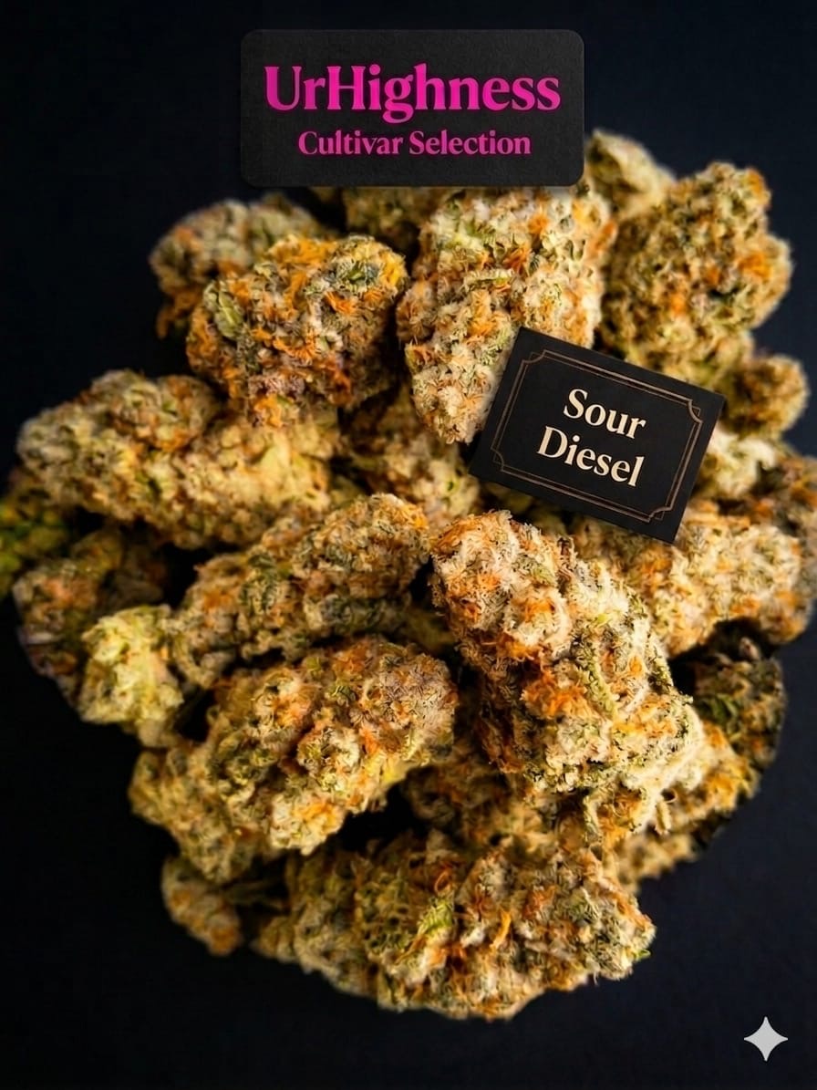 UrHighness Sour Diesel premium cannabis buds